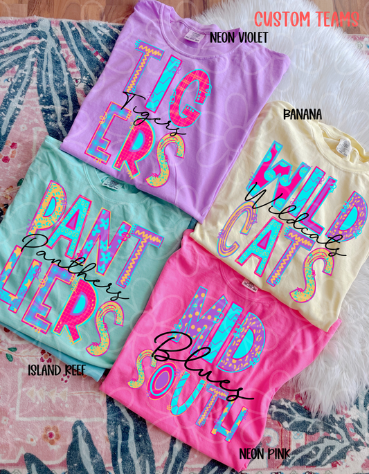 Preppy Custom Sports Team Name DTF Transfer