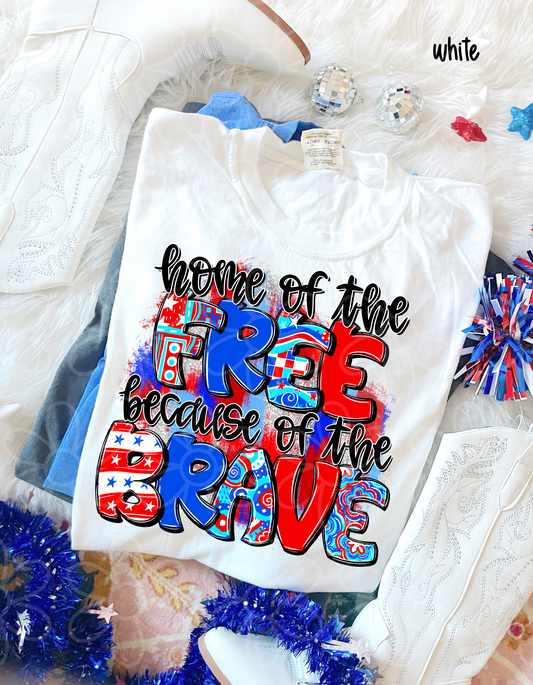 Preppy Home Of The Free Because Of The Brave DTF Transfer