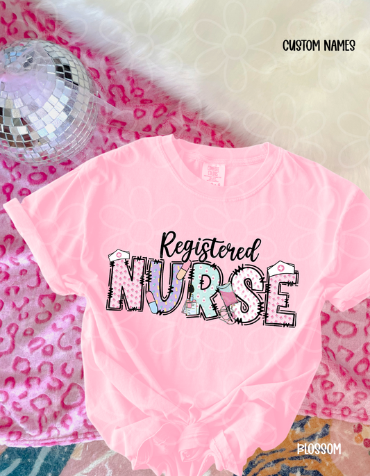 Preppy Registered Nurse DTF Transfer