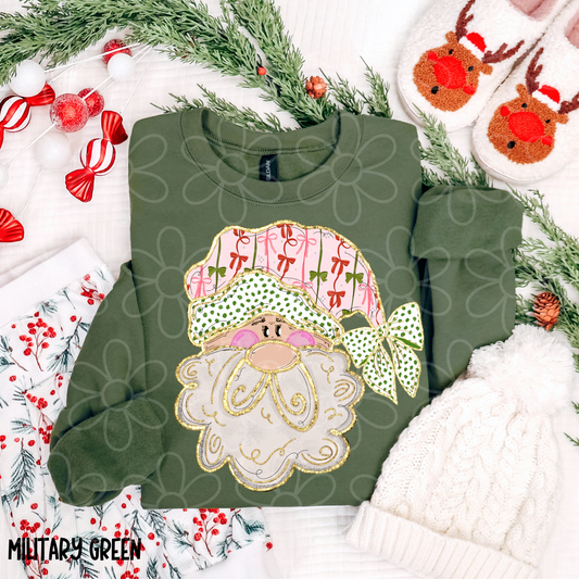 Preppy Santa Bows Completed Tee