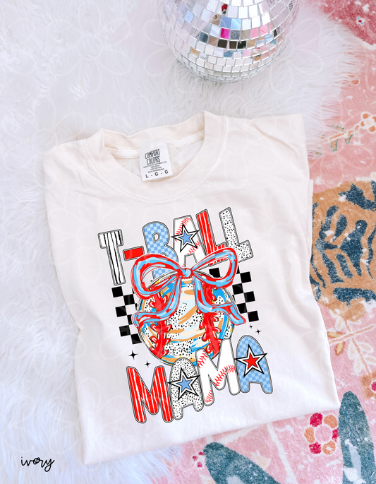 Preppy T-Ball Mama Completed Tee