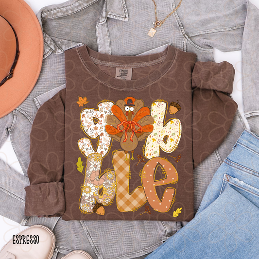 Preppy Turkey Gobble Completed Tee