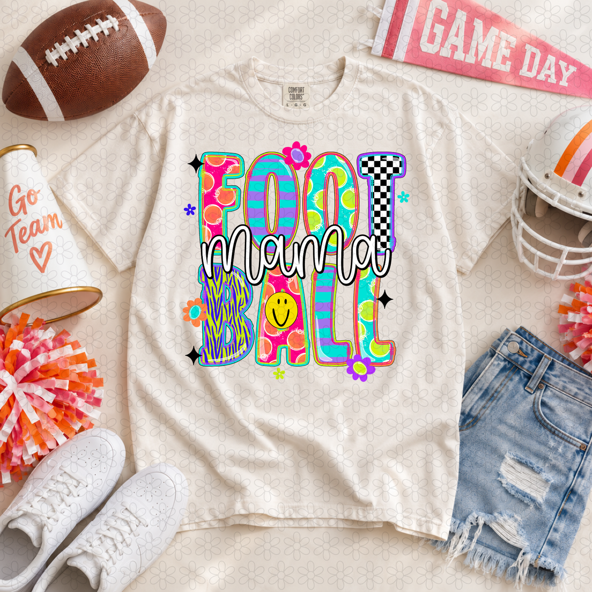 Preppy Football Mama DTF Transfer