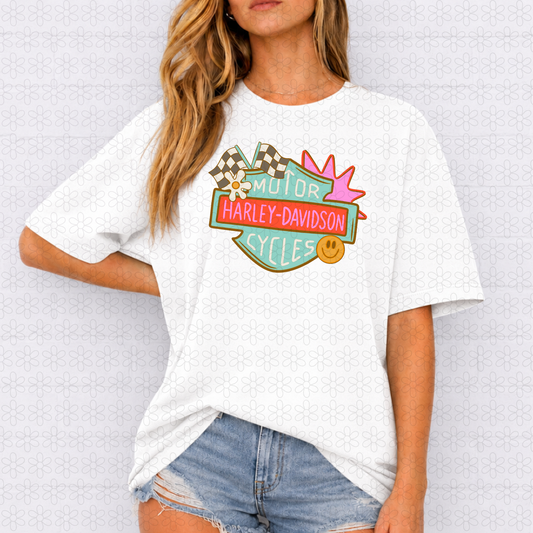 Preppy Harley Davidson Completed Tee