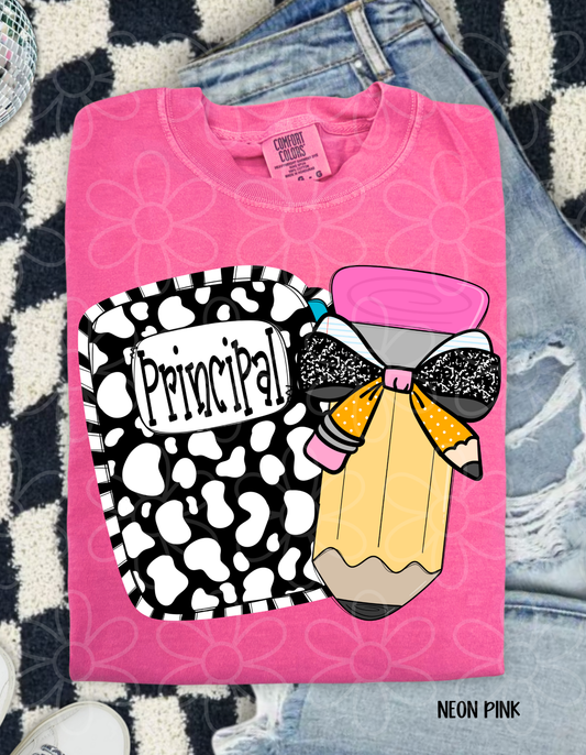Principal Notebook And Pencil Completed Tee