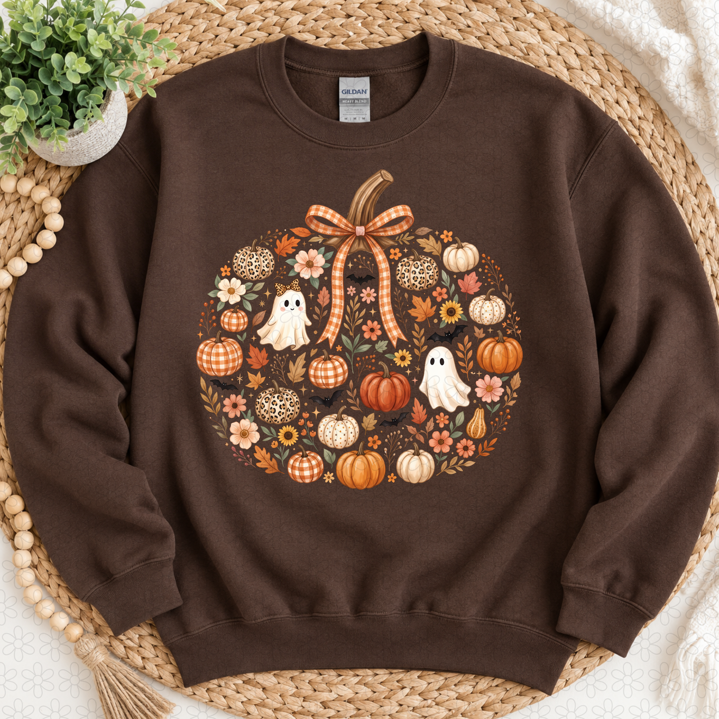 Pumpkin Fall Checkered Cheeta Coquette DTF Transfer