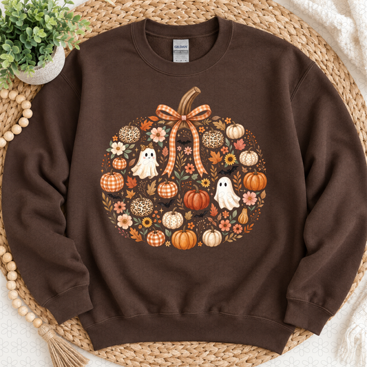 Pumpkin Fall Checkered Cheeta Coquette DTF Transfer