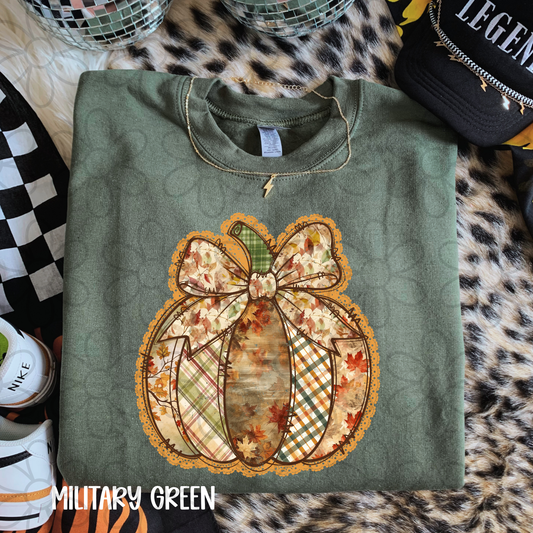 Pumpkin Fall Leaves Lace DTF Transfer