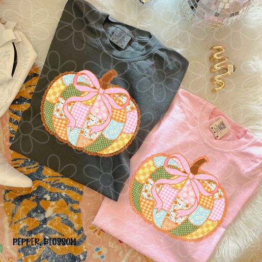 Pumpkin Quilt Lace DTF Transfer