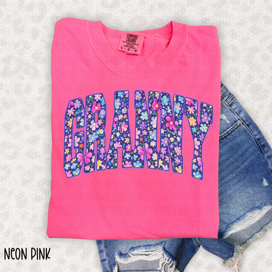 Purple Floral Titles (Multiple Options NO Customs) Completed Tee