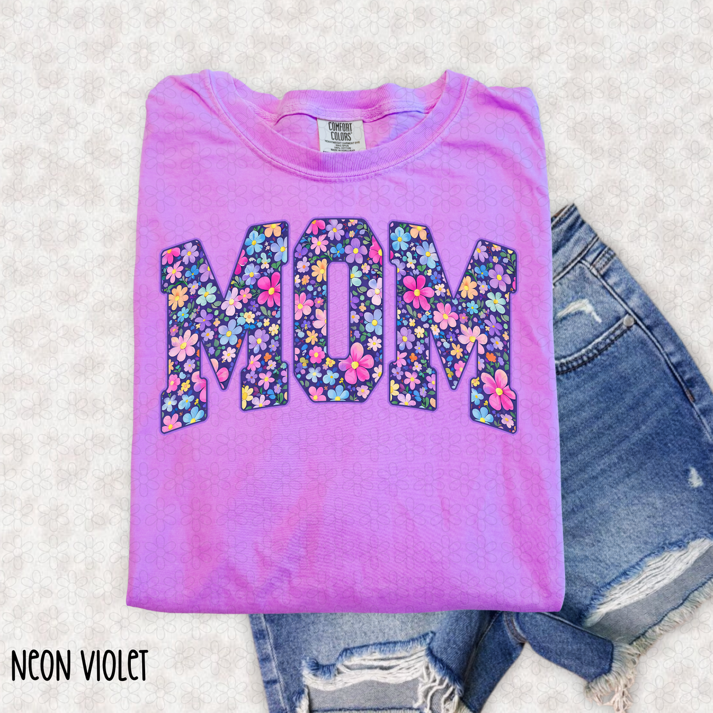 Purple Floral Titles (Multiple Options NO Customs) DTF Transfer