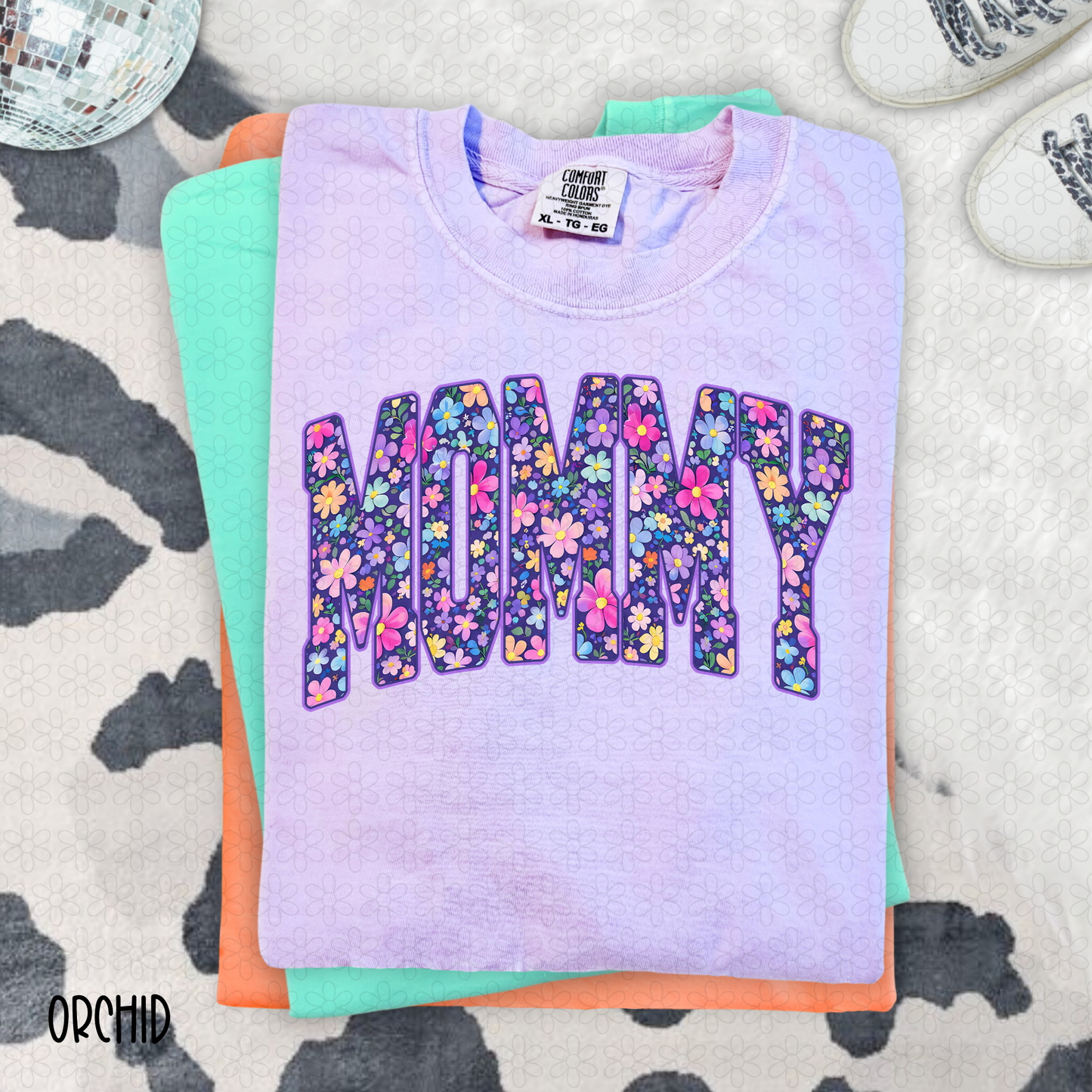 Purple Floral Titles (Multiple Options NO Customs) DTF Transfer