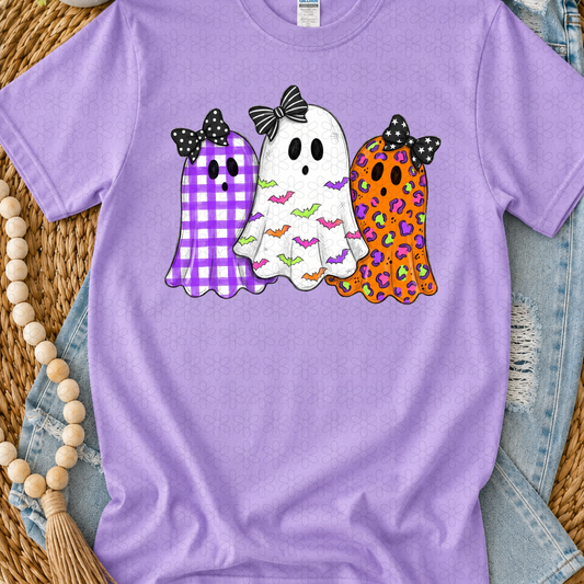 Purple checkered leopard ghost Completed Tee