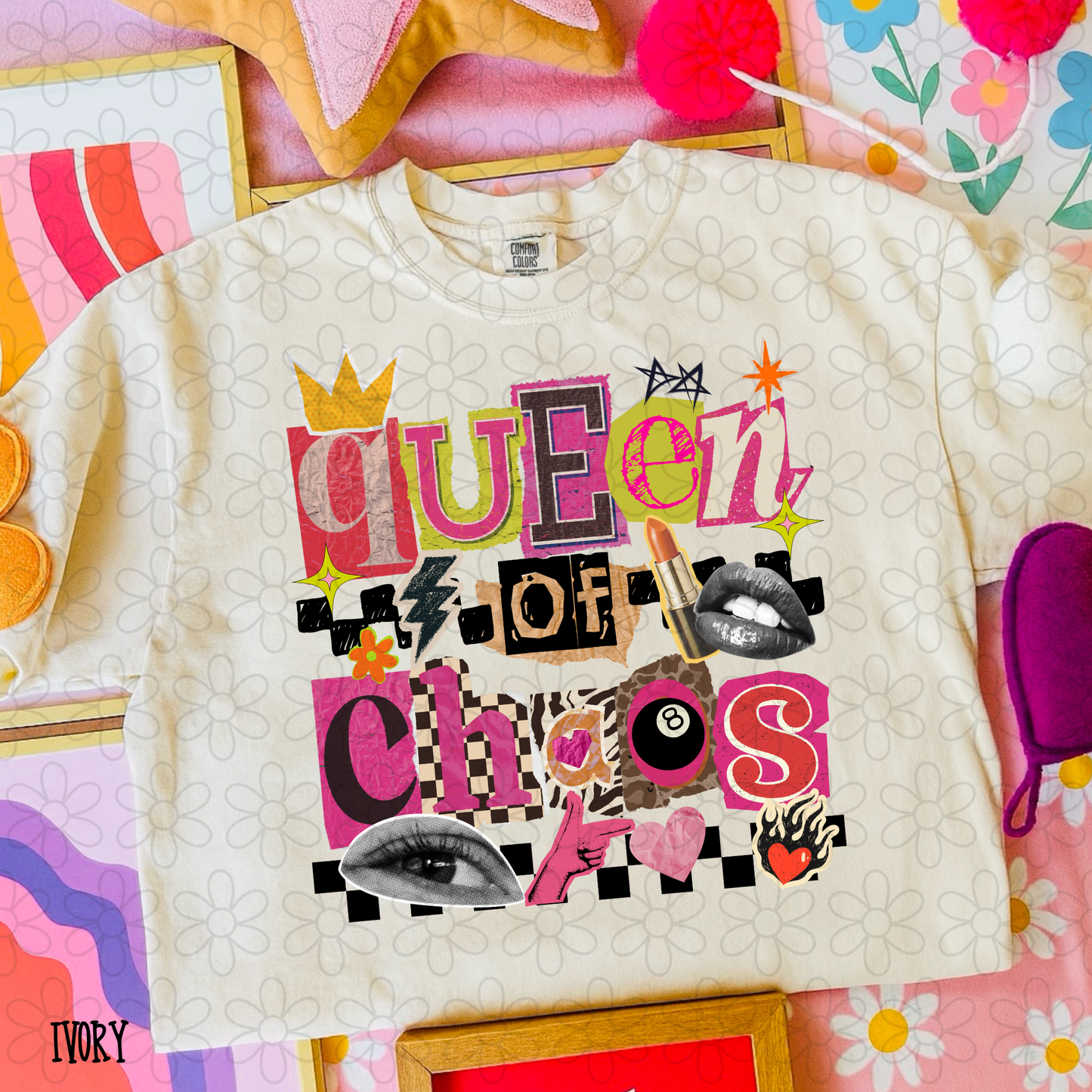 Queen Of Chaos Ransom Letters Kids Completed Tee