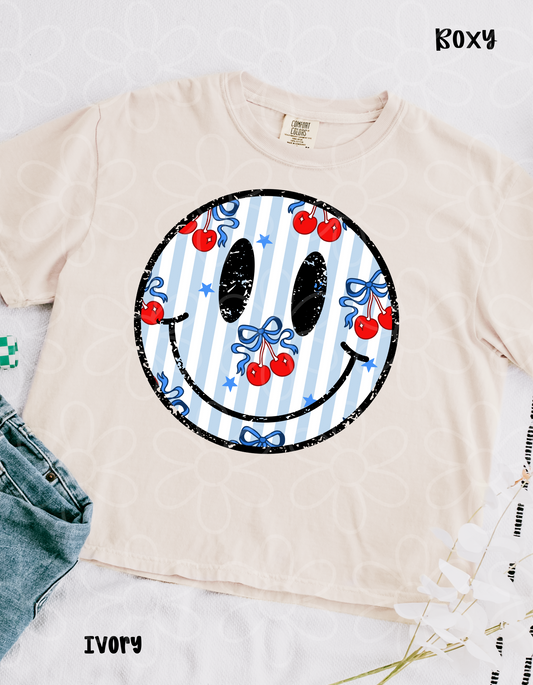 RWB Cherry Smiley Completed Tee