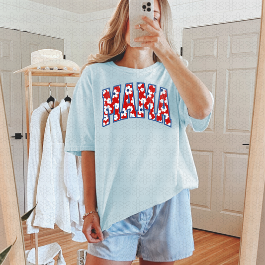 RWB  Floral Mama Completed Tee