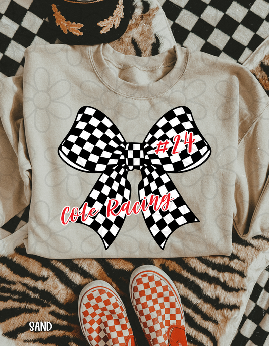 Racing Bow Custom Name & Number Completed Tee
