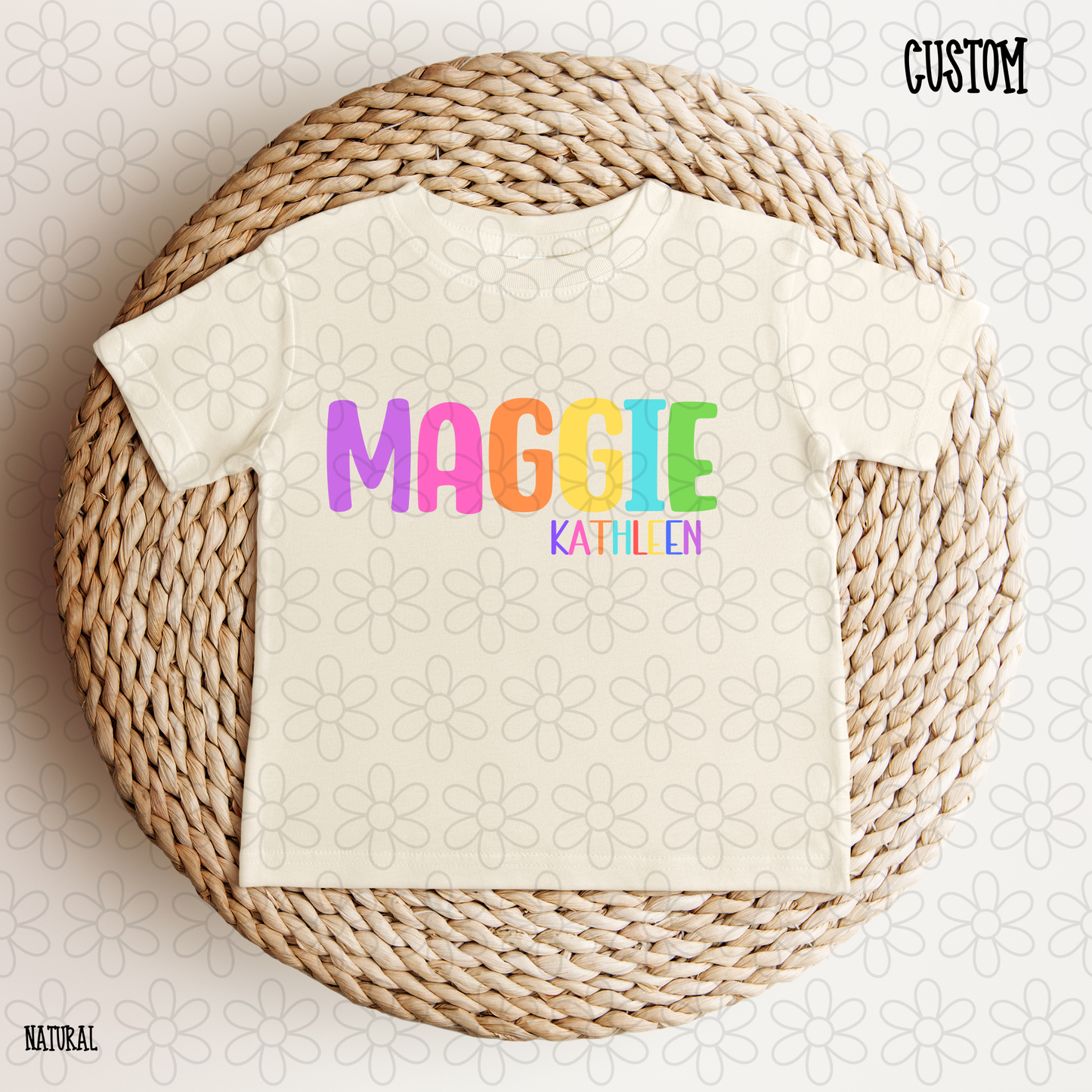 Rainbow Custom Name Completed Tee