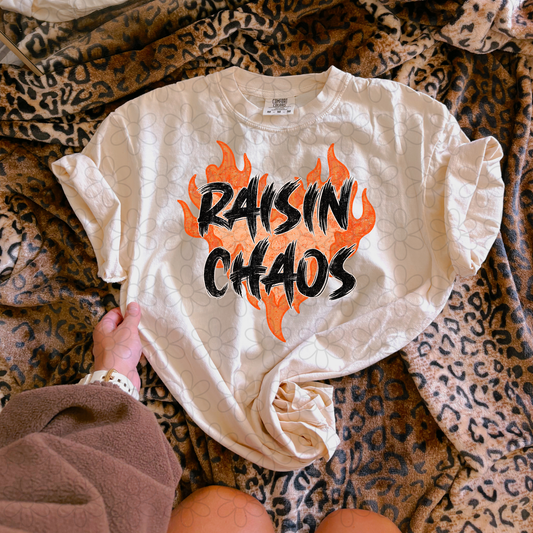 Raisin Chaos Flames DTF Transfer