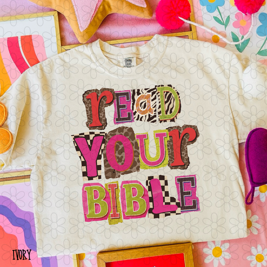 Read Your Bible Ransom Letters Kids Completed Tee