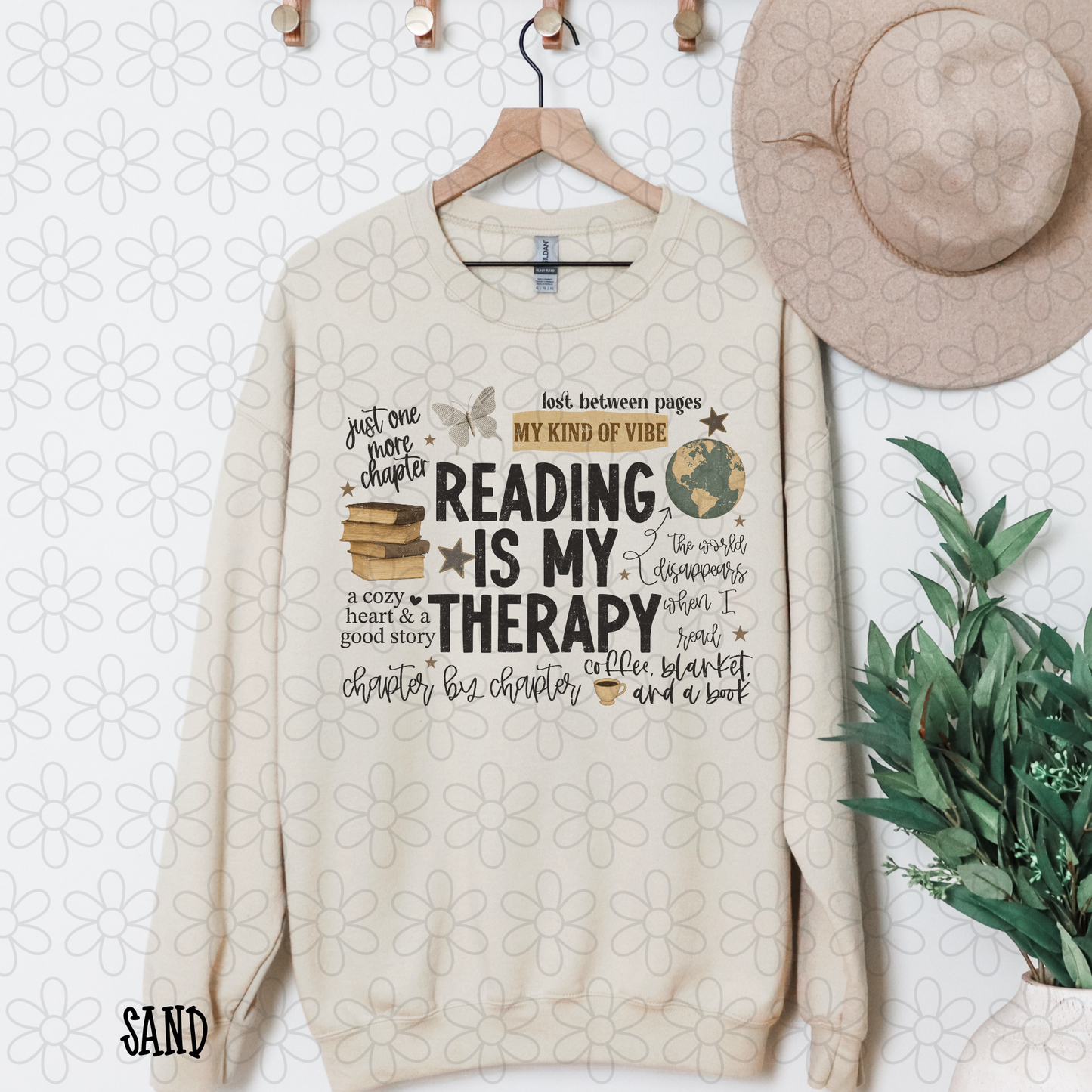 Reading Is My Therapy Black DTF Transfer