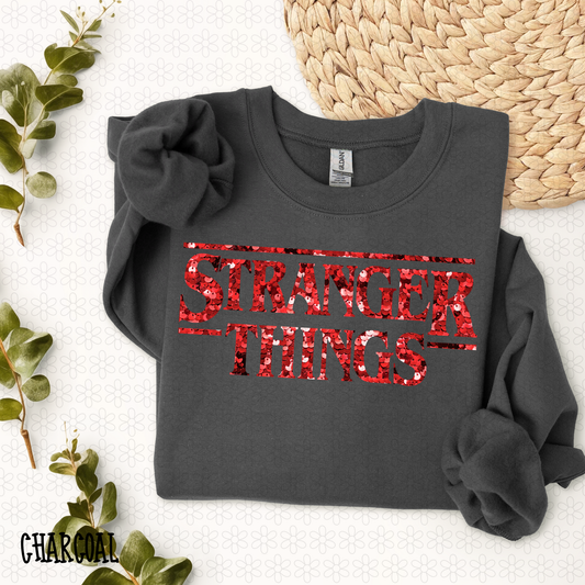 Red Sequins Stranger Things DTF Transfer
