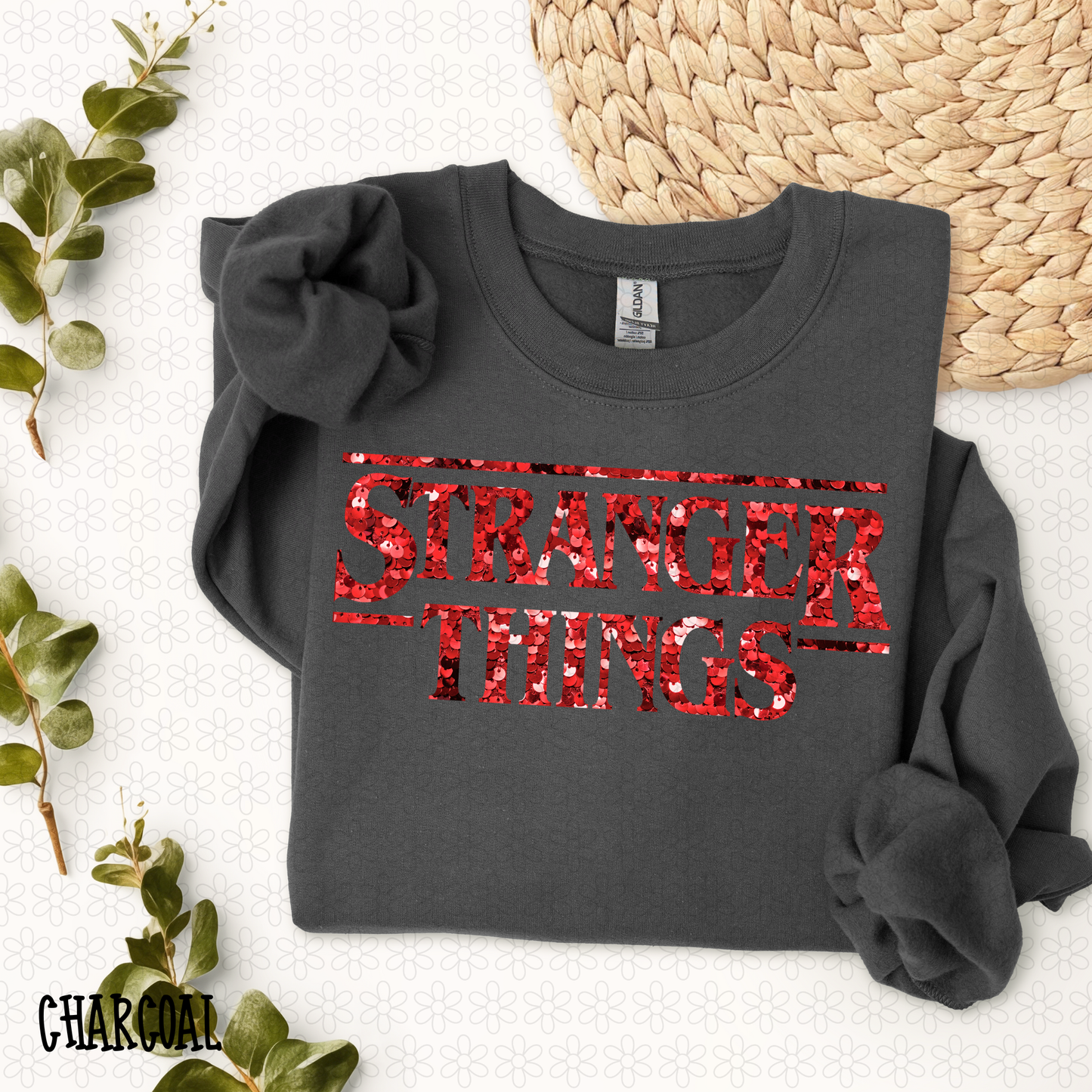 Red Sequins Stranger Things Completed Tee