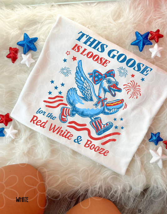 Red White & Booze Goose DTF Transfer