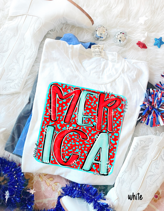 Red & Blue Merica DTF Transfer