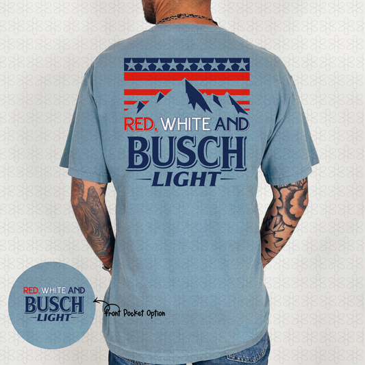 Red, White And Busch DTF Transfer