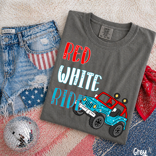 Red White Ride DTF Transfer