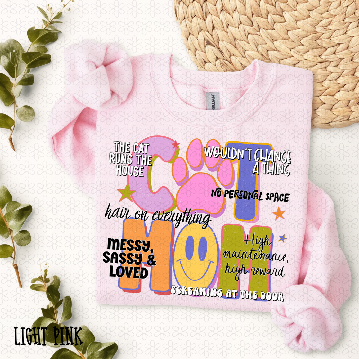 Retro Cat Mom Completed Tee