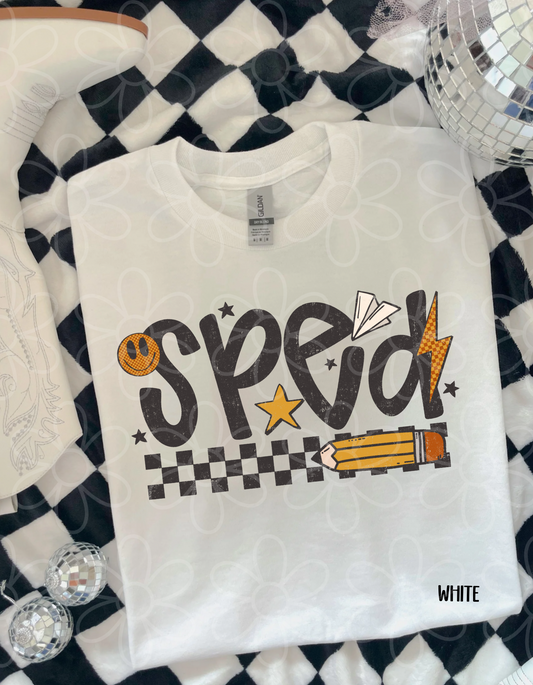 Retro Checkered Sped DTF Transfer