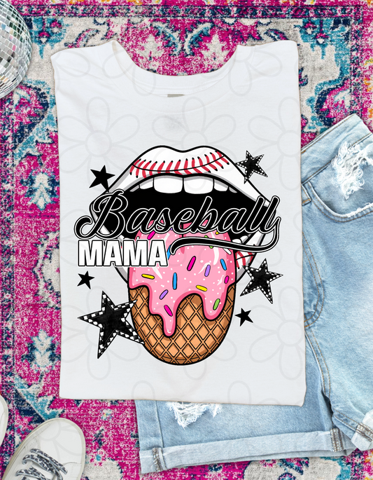 Retro Drip Baseball MaMa DTF Transfer