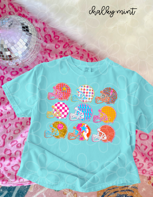 Retro Football Helmets Kids Completed Tee