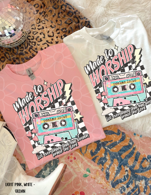 Retro Made To Worship Kids Completed Tee