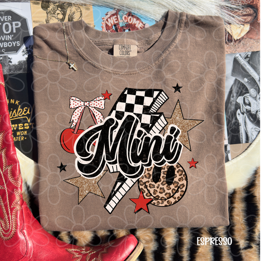 Retro Mini Checkered Glitter Stars DTF Transfer