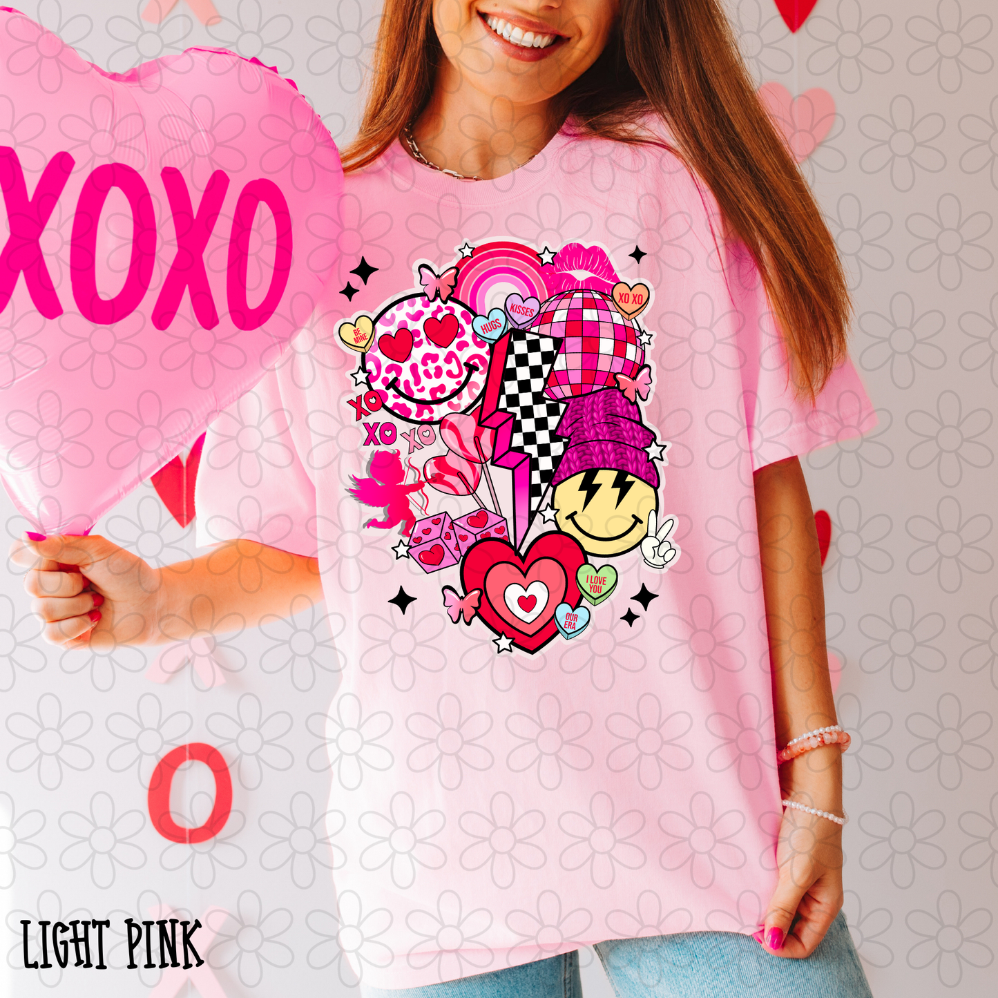 Retro Valentines Smileys Check Completed Tee