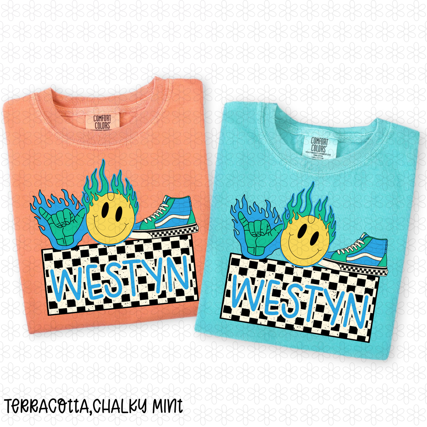 Retro Boys Custom Name Plate Completed Tee