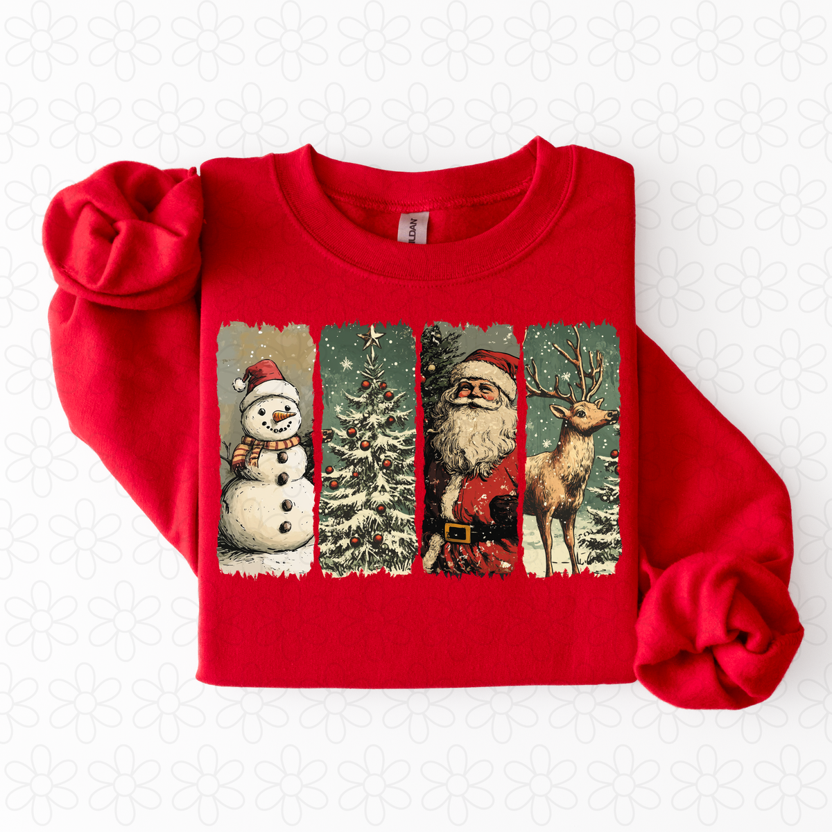 Retro Christmas Characters Completed Tee