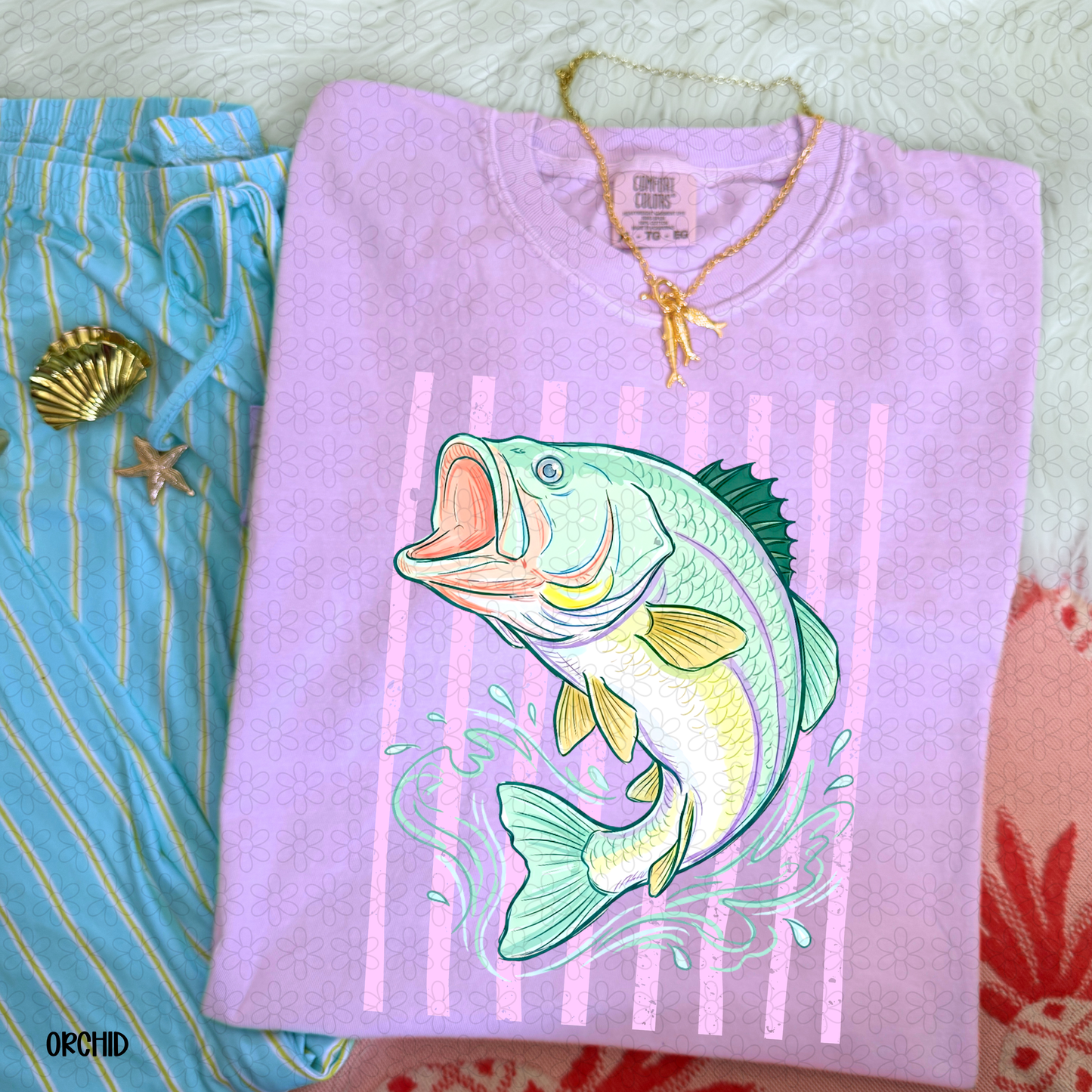 Retro Fishing Bass DTF Transfer