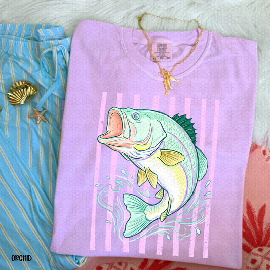 Retro Fishing Bass Completed Tee