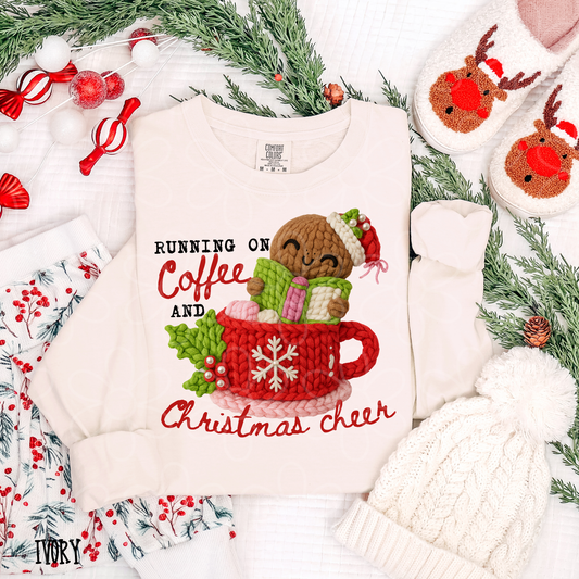 Running On Coffee And Christmas Cheer DTF Transfer