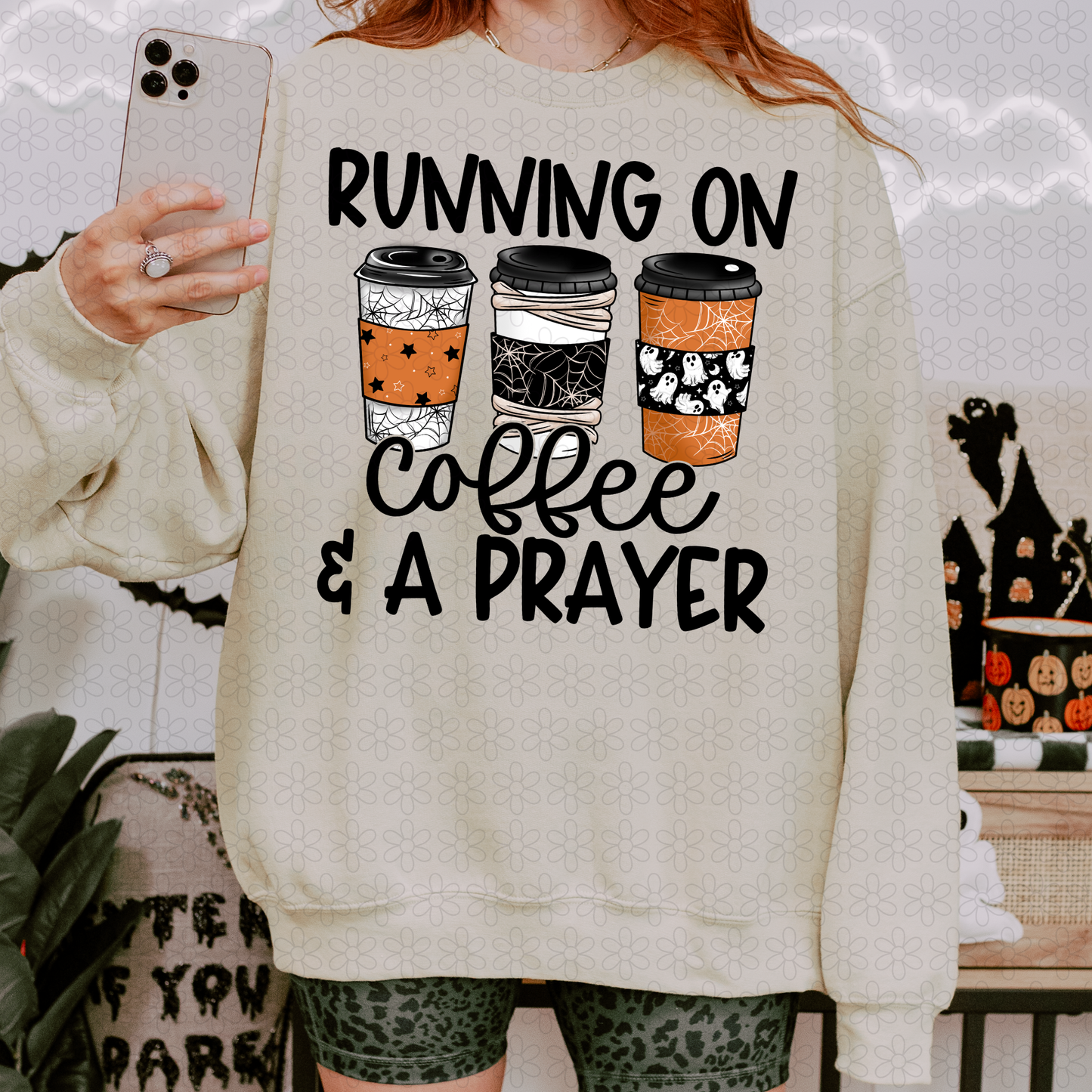 Running On Coffee & A Prayer Completed Tee