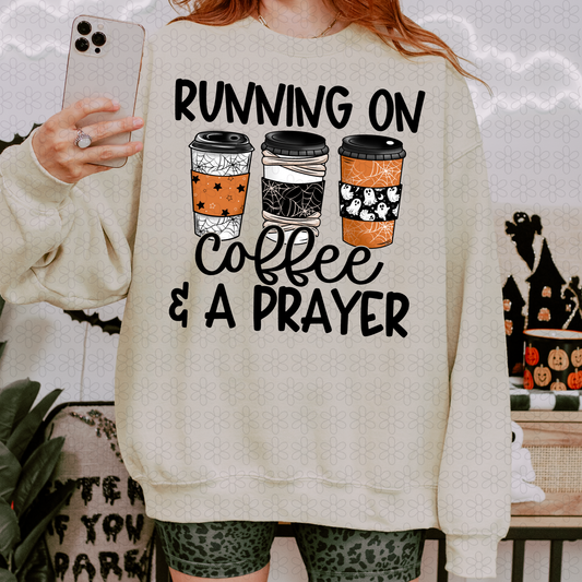 Running On Coffee & A Prayer Completed Tee