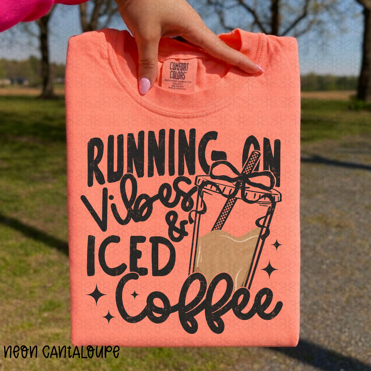 Running On Vibes And Iced Coffee DTF Transfer