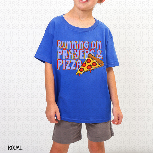 Running On prayers And Pizza- PINK Completed Tee