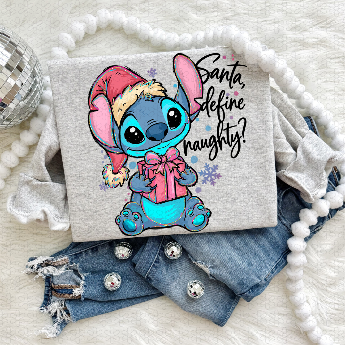SANTA DEFINE NAUGHTY Completed Tee