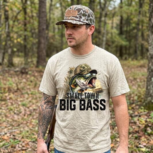 SMALL TOWN BIG BASS Completed Tee