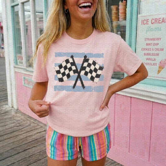 SUMMER CHECKERED FLAGS Completed Tee